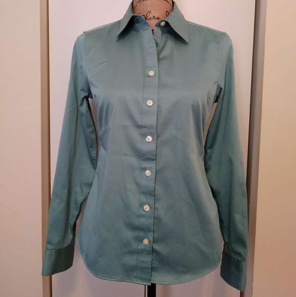 Banana Republic Tops - Banana Republic Button Down Sage Green Shirt 4
